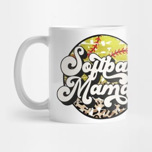 Softball Mama Leopard   Softball Mom Mug